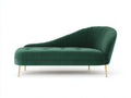 Chaise longue - Velluto-Metallo - 182x84x86 cm - Verde smeraldo-Oro - Stile moderno