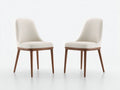 Sedia da pranzo - Tessuto-Legno - 55x58x82 cm - Crema-Legno marrone - Design moderno