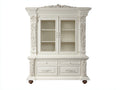 Vetrina-Legno-Vetro-140 x 50 x 200 cm-Bianco-Stile classico