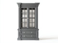 Vetrina-Legno-Vetro-120 x 45 x 190 cm-Grigio-Stile classico