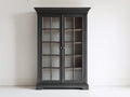 Vetrina-Legno-Vetro-115 x 45 x 185 cm-Nero-Stile classico