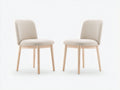 Sedia da pranzo - Tessuto-Legno - 52x56x84 cm - Beige chiaro-Legno naturale - Design moderno