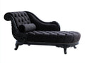 Chaise longue - Tessuto-Legno-Metallo - 192x84x97 cm - Nero-Argento - Stile gotico barocco