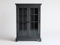 Vetrina-Legno-Vetro-120 x 40 x 180 cm-Nero-Stile classico