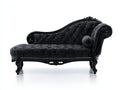 Chaise longue - Tessuto-Legno-Metallo - 178x82x94 cm - Nero-Argento - Stile gotico barocco