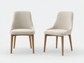 Sedia da pranzo - Tessuto-Legno - 53x58x87 cm - Crema-Legno naturale - Design contemporaneo