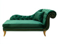 Chaise longue - Velluto-Metallo - 188x88x92 cm - Verde smeraldo-Oro - Stile classico