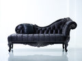 Chaise longue - Velluto-Legno - 190x82x96 cm - Nero - Stile barocco