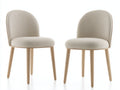 Sedia da pranzo - Tessuto-Legno - 54x57x84 cm - Beige chiaro-Legno naturale - Design moderno