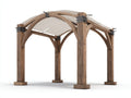 Pergola da giardino - Legno - 320 x 300 x 240 cm - Marrone chiaro-Beige - Stile rustico