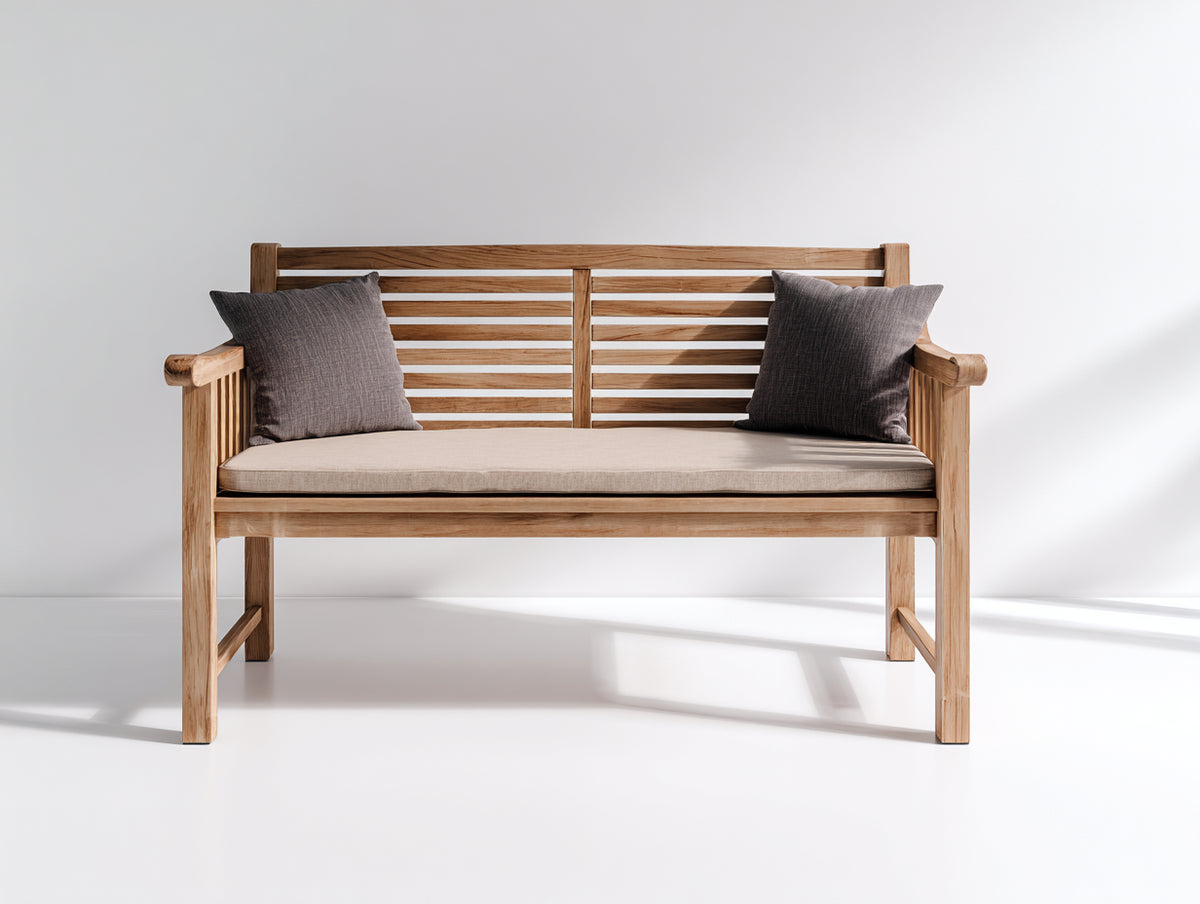 Panche da giardino - Legno - 150 x 60 x 90 cm - Marrone-Beige - Stile moderno naturale