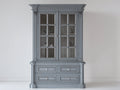 Vetrina-Legno-Vetro-135 x 45 x 195 cm-Grigio chiaro-Stile classico