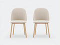 Sedia da pranzo - Tessuto-Legno - 52x55x84 cm - Beige chiaro-Legno naturale - Design moderno